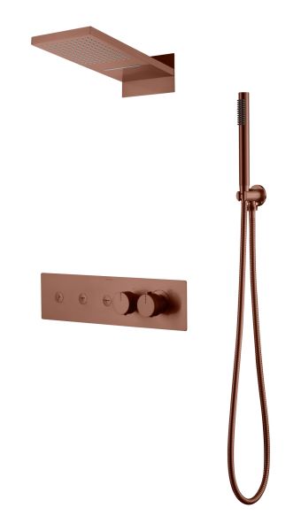 Душевой комплект Boheme Fusion 131-BRB с термостатом брашированная бронза Душевой комплект Boheme Fusion 131-BRB с термостатом брашированная бронза