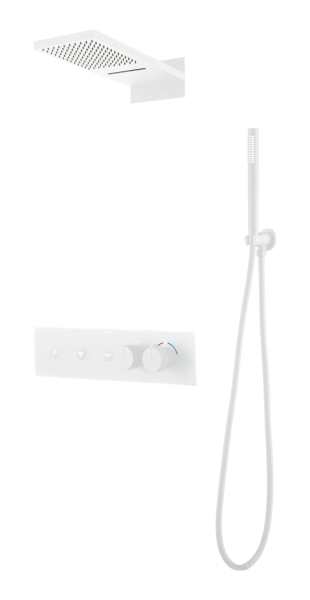 Душевой комплект Boheme Fusion 131-MW с термостатом брашированная белый матовый Душевой комплект Boheme Fusion 131-MW с термостатом брашированная белый матовый