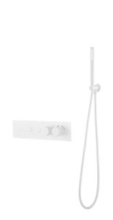 Душевая система Boheme FUSION TERMO с ручным душем MATT WHITE термостат белый