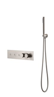 Душевая система Boheme FUSION TERMO с ручным душем NICKEL BRUSH термостат никель