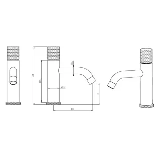 Смеситель для раковины Boheme Stick Spirale 121-GM.4 оружейная сталь Смеситель для раковины Boheme Stick Spirale 121-GM.4 оружейная сталь
