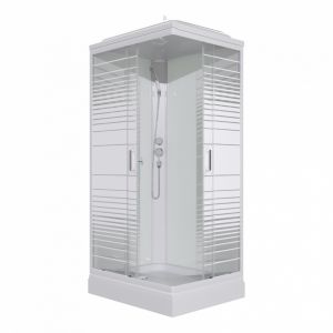 Душевая кабина Triton Квадро Щ0000064616 120x80 см профиль белый стекло с узором