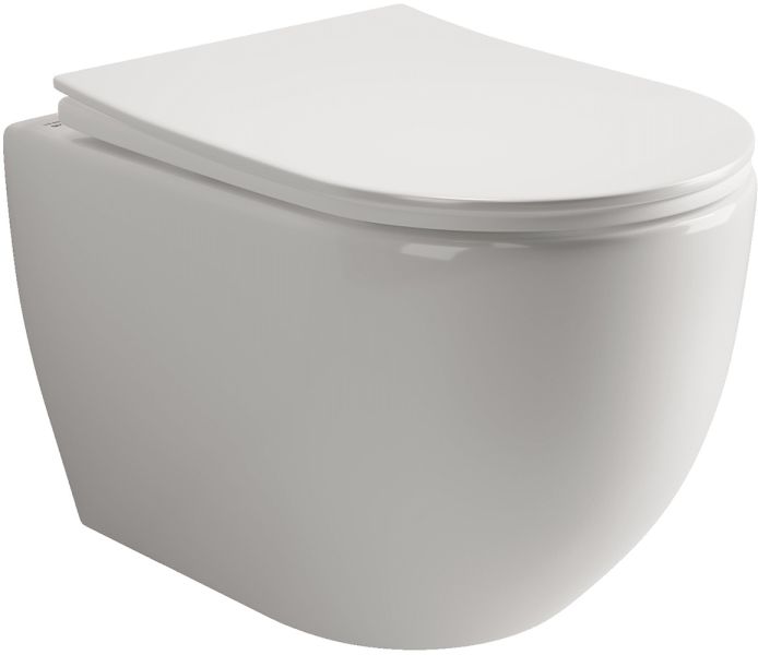 Подвесной унитаз Ceramica Nova Mia CN1805 безободковый белый Подвесной унитаз Ceramica Nova Mia CN1805 безободковый белый