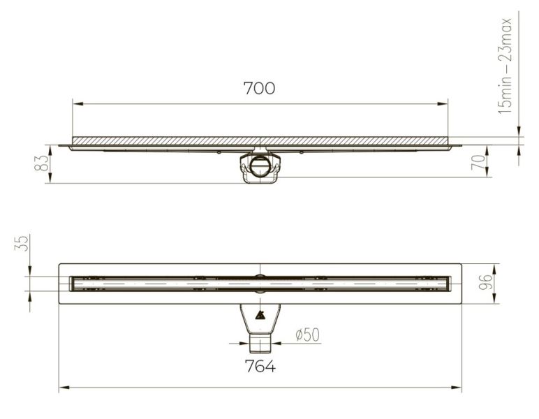 Душевой лоток Paini Slim Line CH700SLC 70см чёрный матовый