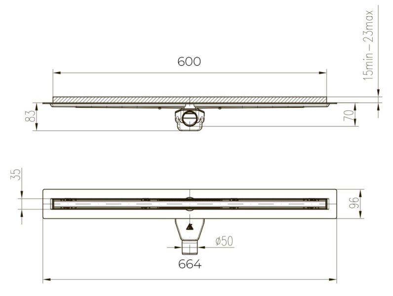 Душевой лоток Paini Slim Line CH600SLC 60см чёрный матовый
