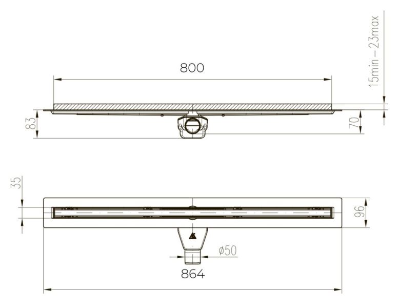 Душевой лоток Paini Slim Line CH800SLC 80см чёрный матовый