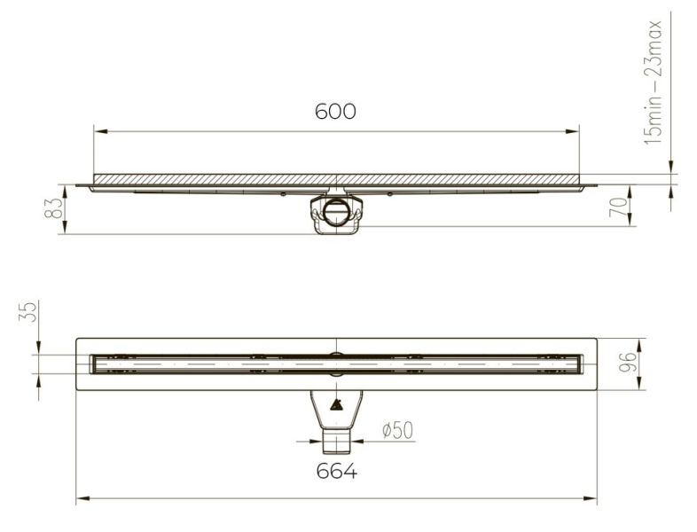 Душевой лоток Paini Slim Line CH600SL 60см хром глянец