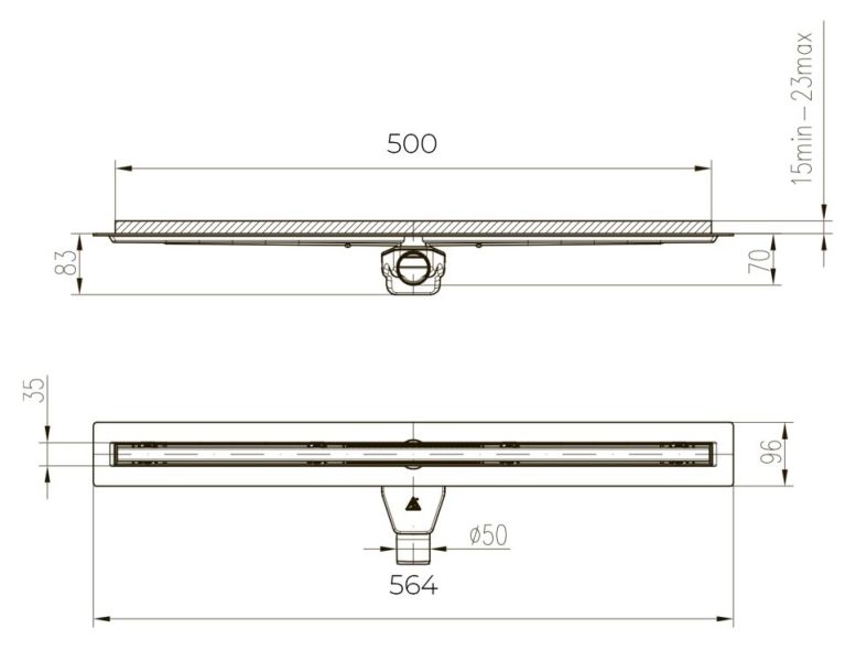 Душевой лоток Paini Slim Line CH500SL 50см хром глянец