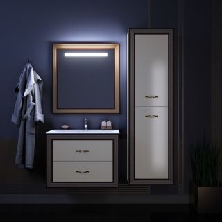 Зеркало Opadiris Карат 80 Z0000004322 с подсветкой Орех антикварный с золотой патиной Зеркало Opadiris Карат 80 Z0000004322 с подсветкой Орех антикварный с золотой патиной