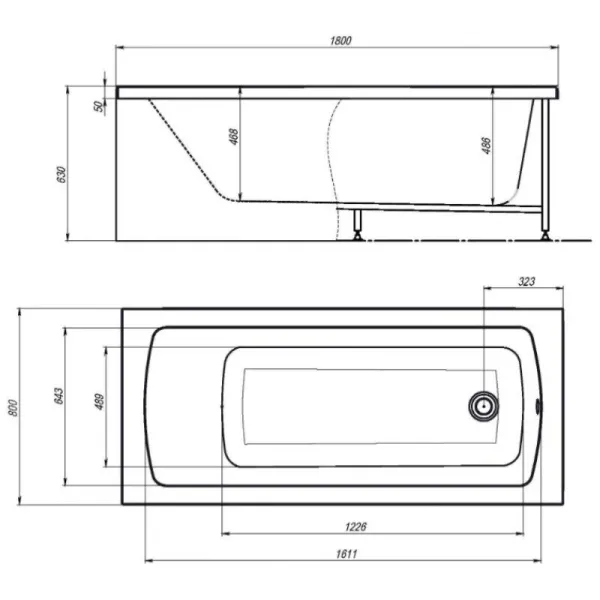 Акриловая ванна Timo Ritta RITTA1880 180x80 см
