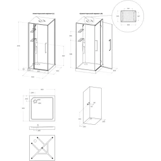 Душевая кабина BelBagno Формат UNO-CAB-A-1-90-C-Cr-Bi-TOP-L 90x90 см профиль хром стекло прозрачное