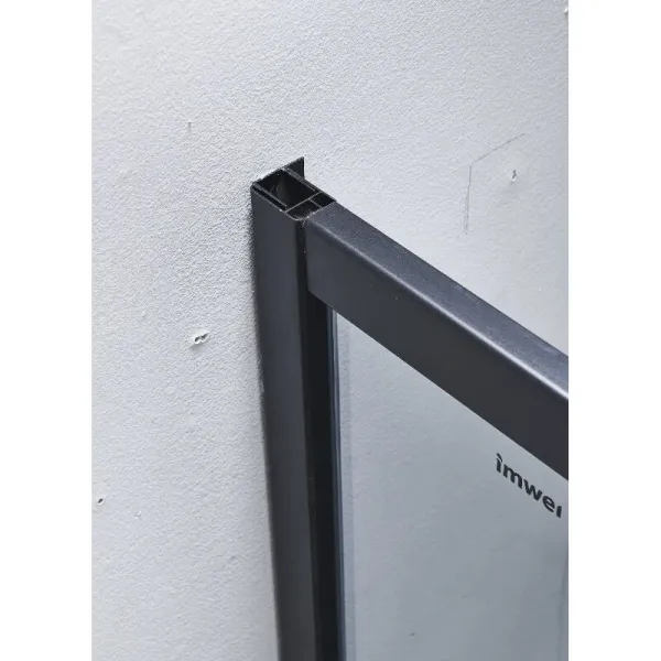 Душевой уголок Timo Imwei YL-9002B 90x90 см с поддоном профиль чёрный стекло прозрачное