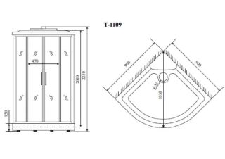 Душевая кабина Timo Standart T-5509 90x90см Душевая кабина Timo Standart T-5509 90x90см