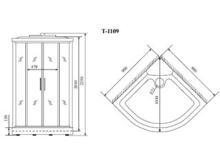 Душевая кабина Timo Standart T-5509 Г/М 90x90см Душевая кабина Timo Standart T-5509 Г/М 90x90см