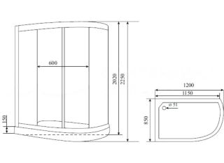Душевая кабина Timo Standart T-5502L 120x85см Душевая кабина Timo Standart T-5502L 120x85см