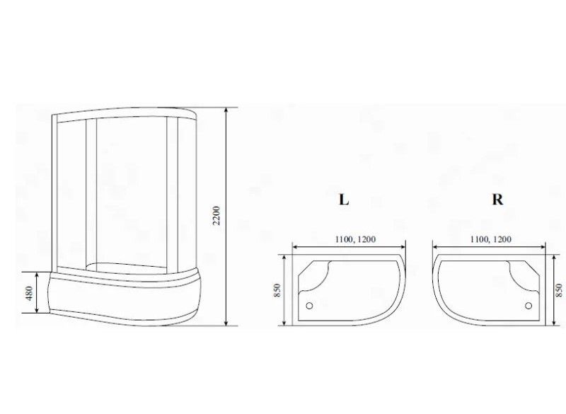 Душевая кабина Timo Standart T-5520R Г/М 120x85см Душевая кабина Timo Standart T-5520R Г/М 120x85см