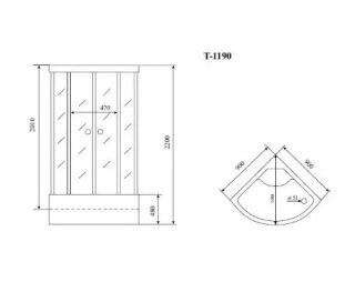 Душевая кабина Timo Standart T-6690BF Black Fabric 90x90см Душевая кабина Timo Standart T-6690BF Black Fabric 90x90см