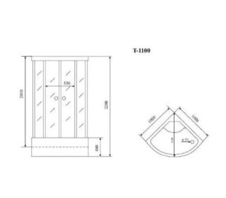 Душевая кабина Timo Standart T-6600SF Silver Fabric 100x100см Душевая кабина Timo Standart T-6600SF Silver Fabric 100x100см