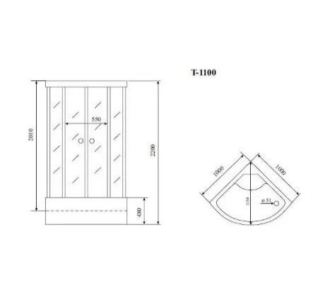 Душевая кабина Timo Standart T-6600SF Silver Fabric 100x100см Душевая кабина Timo Standart T-6600SF Silver Fabric 100x100см