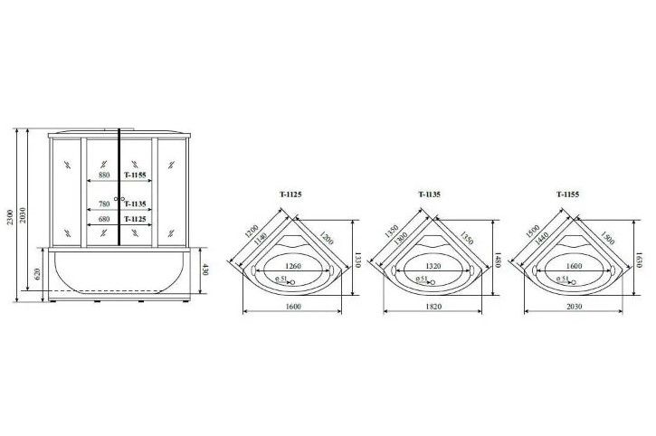 Душевая кабина Timo Standart Silver T-6655SF 150x150см