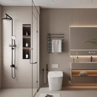 Полотенцесушитель электрический AQUAme AQM3116GM 52x62 см с терморегулятором графит матовый