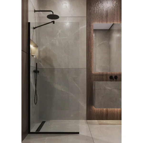 Душевая перегородка Timo T10 120 см чёрный