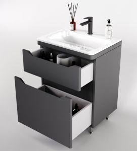 Тумба под раковину Style Line Марелла 70 Люкс Plus СС-00002400 серый матовый