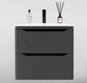 Тумба под раковину Style Line Марелла 60 Люкс Plus СС-00002406 серый матовый