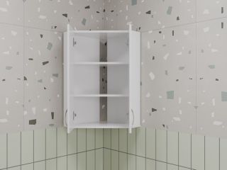 Шкаф с зеркальной вставкой Style Line Эко Стандарт 45 ЛС-00002331 угловой белый Шкаф с зеркальной вставкой Style Line Эко Стандарт 45 ЛС-00002331 угловой белый