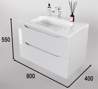 Тумба под раковину Style Line Марелла 80 Люкс Plus СС-00002411 белый глянец Тумба под раковину Style Line Марелла 80 Люкс Plus СС-00002411 белый глянец