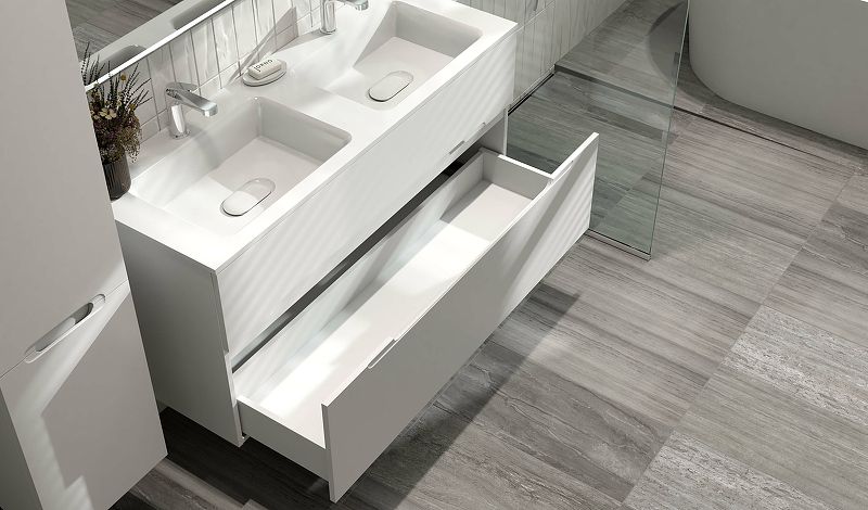 Тумба под раковину Jorno Modul Mоl.01.122/P/W 120 см белый глянец