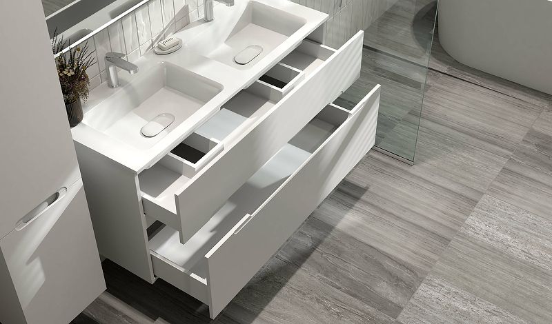Тумба под раковину Jorno Modul Mоl.01.122/P/W 120 см белый глянец