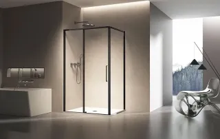 Душевой уголок Vincea Ultima VSR-6SL8012CLB 120 x 80 см стекло прозрачное профиль черный