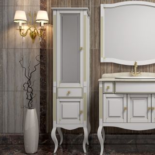Шкаф-колонна Opadiris Лаура 44 L Z0000006525 Белый с золотой патиной ручки Swarovski Золото Шкаф-колонна Opadiris Лаура 44 L Z0000006525 Белый с золотой патиной ручки Swarovski Золото
