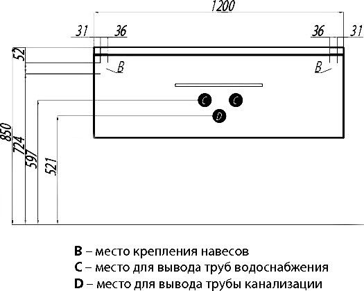 Тумба под раковину Акватон Мадрид М 120см белый 1A168701MA010