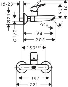 Смеситель Hansgrohe Metropol 71225000 для раковины