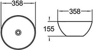 Раковина накладная SantiLine SL-1040 35см белый