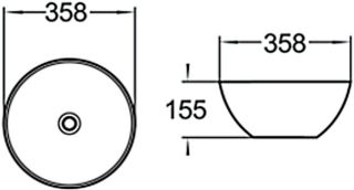 Раковина накладная SantiLine SL-1040 35см белый