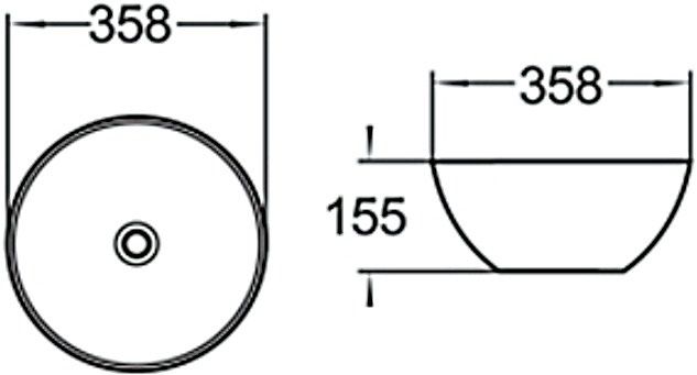 Раковина накладная SantiLine SL-1040 35см белый