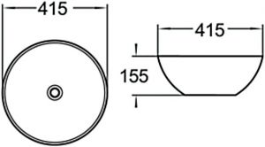 Раковина накладная SantiLine SL-1039 41см белый