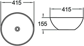 Раковина накладная SantiLine SL-1039 41см белый