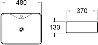 Раковина накладная SantiLine SL-1011 48см белый