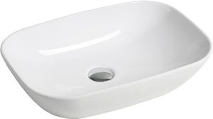 Раковина накладная SantiLine SL-1049 со смещенным к стене сливом 51см белый