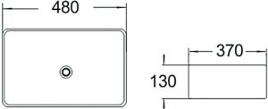 Раковина накладная SantiLine SL-1010 48см белый