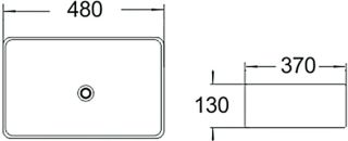 Раковина накладная SantiLine SL-1010 48см белый