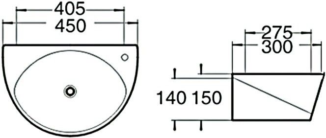 Раковина накладная SantiLine SL-2016 40см белый