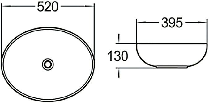 Раковина накладная SantiLine SL-1020 52см белый Раковина накладная SantiLine SL-1020 52см белый