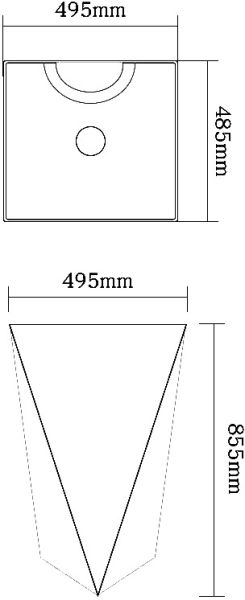 Раковина напольная SantiLine SL-4009 50см белый