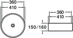 Раковина накладная SantiLine SL-1057 41см белый