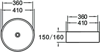 Раковина накладная SantiLine SL-1057 41см белый